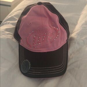 Pink and Brown Embellished Miller Lite Baseball Cap